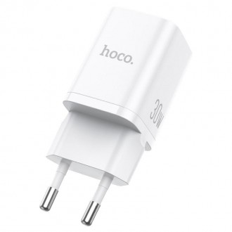 Описание Адаптера сетевого HOCO Bright N13 USB, Type-C, QC, 20W, с кабелем Type-. . фото 5