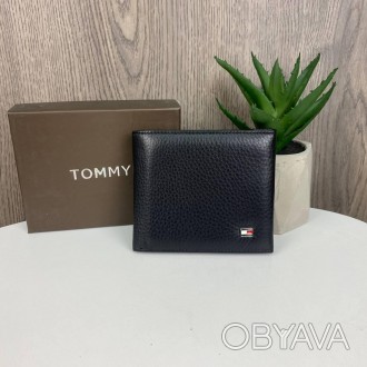 Кожаный мужской кошелек портмоне люкс в стиле Tommy Hilfiger, мужское портмоне н. . фото 1