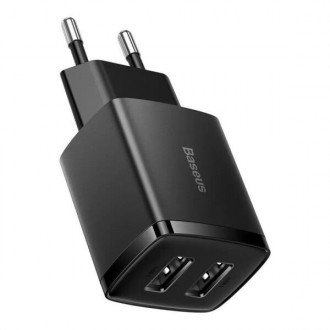 Описание Адаптера сетевого Baseus Compact Charger 2U 2USB 10.5W EU, черного
Сете. . фото 2