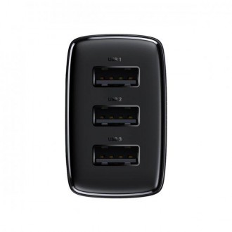 Адаптер сетевой Baseus Compact Charger 3U 3USB 17W EU, черный
Сетевой адаптер Ba. . фото 5