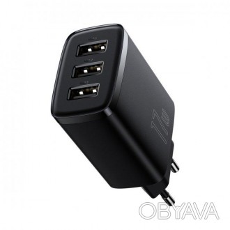 Адаптер сетевой Baseus Compact Charger 3U 3USB 17W EU, черный
Сетевой адаптер Ba. . фото 1