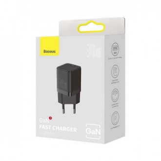 Описание Адаптера сетевого Baseus CCGN010101 GAN3 Fast Charger 1C Type-C, 30W, Q. . фото 9