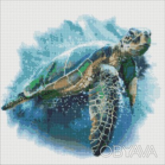 Набор с алмазной мозаикой "Голубая черепаха" 40х40см AMO7430 AMO7430 ish 
Отправ. . фото 1