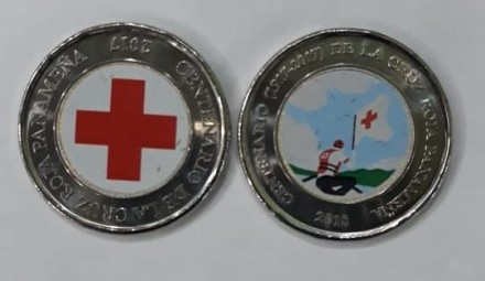 Панама набор 2 х 1 бальбоа 2017 и 2018 красный крест цветные. . фото 2