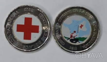 Панама набор 2 х 1 бальбоа 2017 и 2018 красный крест цветные. . фото 1
