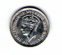 Британская Гайяна 4 пенса 1942 год Георг VI серебро. . фото 3