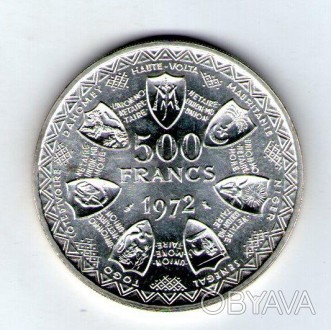 Західно-Африканські Штати (Союз) 500 франків 1972 Срібло 25 грам.900 проби. . фото 1
