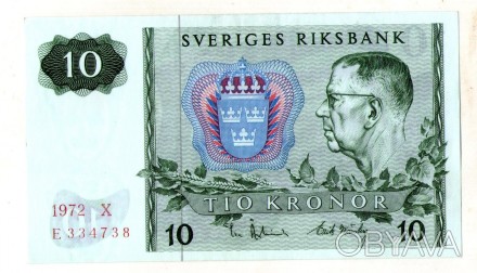 Швеция 10 крон 1972 год UNS №296