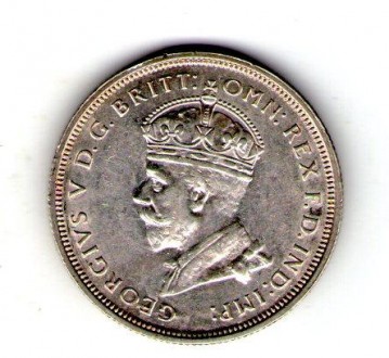 Австралия 1 флорин 1927 Георг V серебро. . фото 3