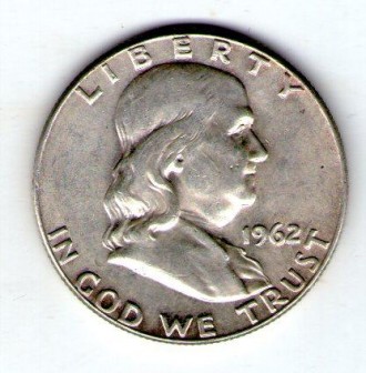 США 1/2 доллара 1962 серебро юбилейная КОЛОКОЛ №166. . фото 2