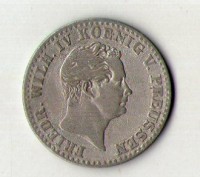 Німеччина королівство Пруссія 2 срібних гроша (12 частина талера)1843 рік Фрідрі. . фото 2