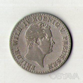 Німеччина королівство Пруссія 2 срібних гроша (12 частина талера)1843 рік Фрідрі. . фото 1