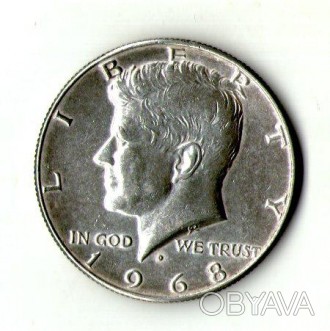 США пол доллара 1968 год серебро 11.5 грамм состояние UNS №163. . фото 1