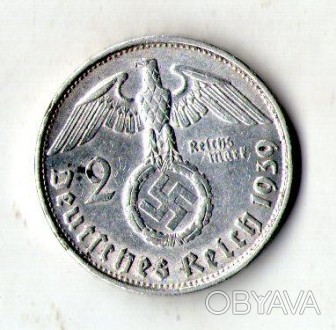 Германия - Третий рейх Нацистская Германия 2 рейхсмарки, 1939 год серебро 8 гр. . . фото 1