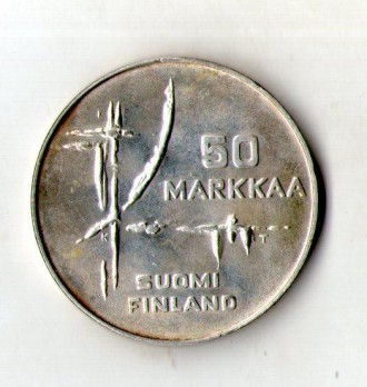 Финляндия › Финляндская Республика (Suomi) ›50 марок, 1982 Чемпионат мира по хок. . фото 3