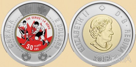 Canada Канада - 2 Dollars 2022 UNC цветная - 50 лет Суперсерии 1972 по хоккею СС. . фото 1