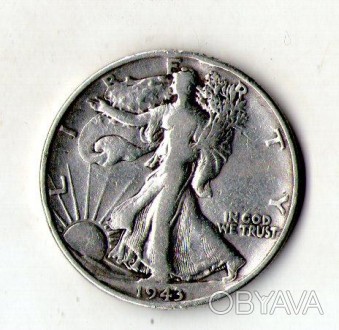 США ½ доллара, 1943 год серебро 12.5 гр. 900 пр. Walking Liberty №203. . фото 1