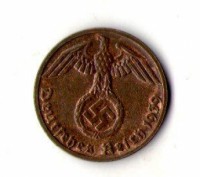 Германия — Третий рейх Нацистская Германия 1 пфеннинг 1939 год №203. . фото 2