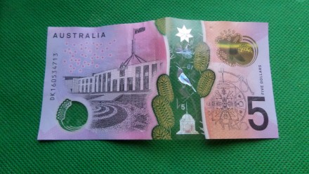 Австралія 5 доларів 2020 рік полімер №553. . фото 3
