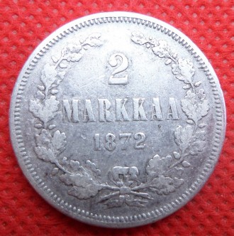Россия для Финляндии 2 марки 1872 год Александр II серебро №370. . фото 2