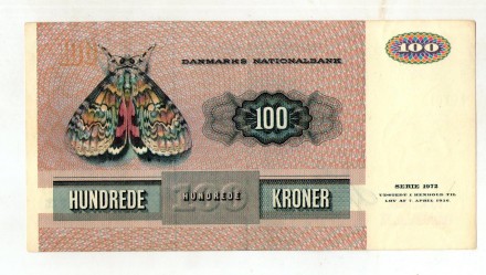 Данія/Denmark 100 Kroner 1972 рік No584. . фото 3