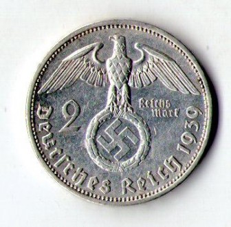 Німеччина - Третій рейх Нацистська Німеччина 2 рейхсмарки,. . фото 2