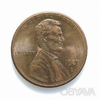 #692 США 1 цент 1987 Лінкольн Цент (Мітка монетного двору: D - Денвер)