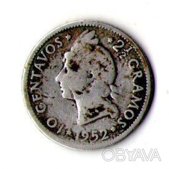 Домініканська Республіка 10 центаво 1952 рік срібло №857. . фото 1