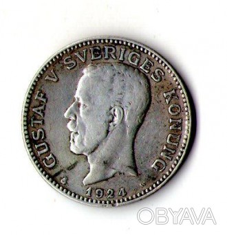 Швеція 1 крона 1924 рік срібло Король Густав V №716. . фото 1