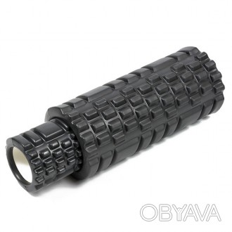 Массажный ролик EasyFit Grid Roller Double 33 см Чорний