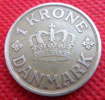 Данія 1 крона 1940 рік Король Крістіан X No1077. . фото 2