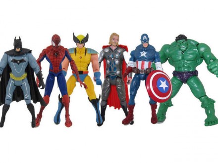 Игровой набор 6в1 фигурки Супергероев Марвел: Халк, Тор, Капитан Америка, Росома. . фото 7