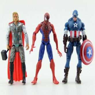 Игровой набор 6в1 фигурки Супергероев Марвел: Халк, Тор, Капитан Америка, Росома. . фото 6