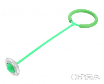 Скакалка на одну ногу SUNROZ с роликом LED Зеленая (2784)