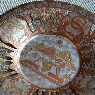 Тарелка Египетский сюжет, латунь,
 Тарелка латунная Египетский сюжет, сувенир. . . фото 6
