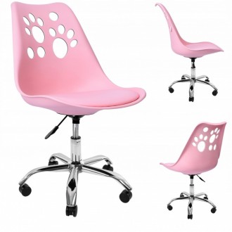 Крісло для офісу поворотний стілець на колесах Bonro B-881 рожевий колір
Оригіна. . фото 7