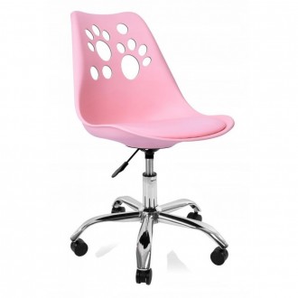 Крісло для офісу поворотний стілець на колесах Bonro B-881 рожевий колір
Оригіна. . фото 2