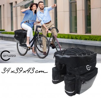  Велосипедная сумка на багажник велоштаны с дождевиком Nobrand L34F 55L Черная О. . фото 4