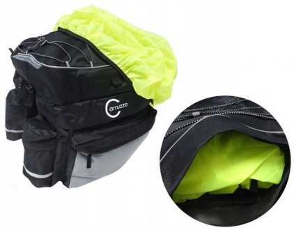  Велосипедная сумка на багажник велоштаны с дождевиком Nobrand L34F 55L Черная О. . фото 9