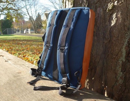 Качественная сумка рюкзак для ноутбука 15.6 дюймов Scope 715767 Синяя с оранжевы. . фото 9