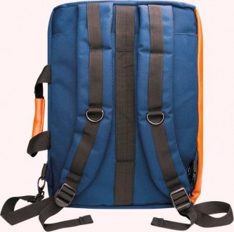 Качественная сумка рюкзак для ноутбука 15.6 дюймов Scope 715767 Синяя с оранжевы. . фото 5