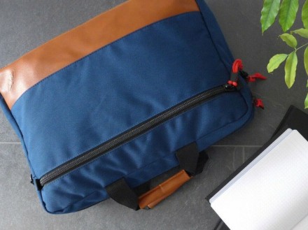 Качественная сумка рюкзак для ноутбука 15.6 дюймов Scope 715767 Синяя с оранжевы. . фото 7