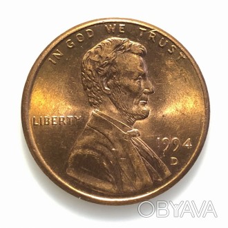#693 США 1 цент 1994 Лінкольн Цент (Мітка монетного двору: D - Денвер)