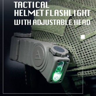 Найсучасніший тактичний ліхтар для шолому з системою кріплення на бічну рейку AR. . фото 9