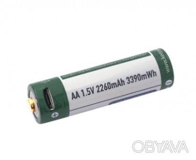 Акумулятор Keeppower AA 14500 1,5В 2260 mAh з microUS (Зелений з білим)
Ціна вка. . фото 1