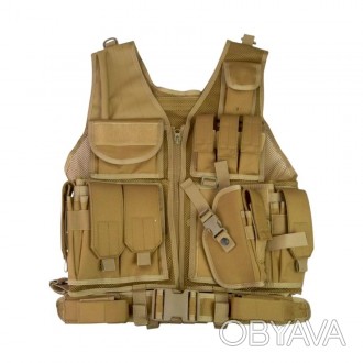 Розвантажувальний жилет Kombat UK Cross Draw Tactical Vest (Койот)
Розмір - унів. . фото 1