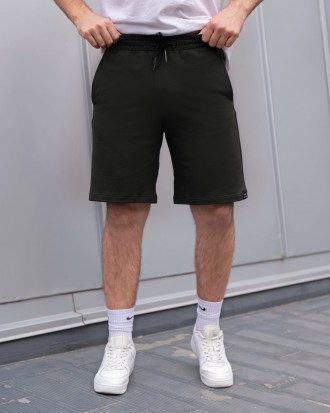 
 Мужские однотонные повседневные спортивные прямые шорты, выполнены из трикотаж. . фото 5
