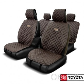 Комплект накидок на сидіння "Toyota"
Накидки на сидіння авто - це не тільки стил. . фото 1