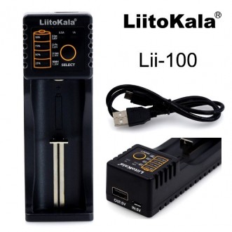 LiitoKala Lii-100 - маленький універсальний автоматичний зарядний пристрій, сумі. . фото 3