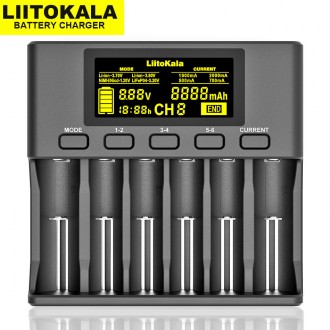Зарядний пристрій Liitokala Lii-S6 на 6 каналів з блоком живлення і автоадаптеро. . фото 3